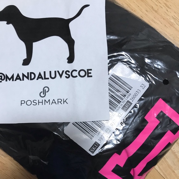 ❗️LAST💕VS PINK BLACK PASTEL RAINBOW LOGO LEGGINGS - Picture 7 of 7